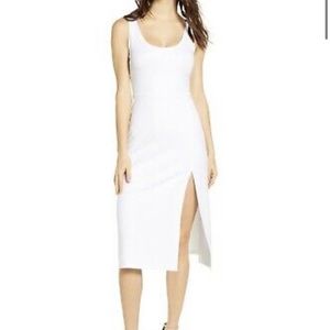 Leith Women's White Scoop Neck Midi Dress